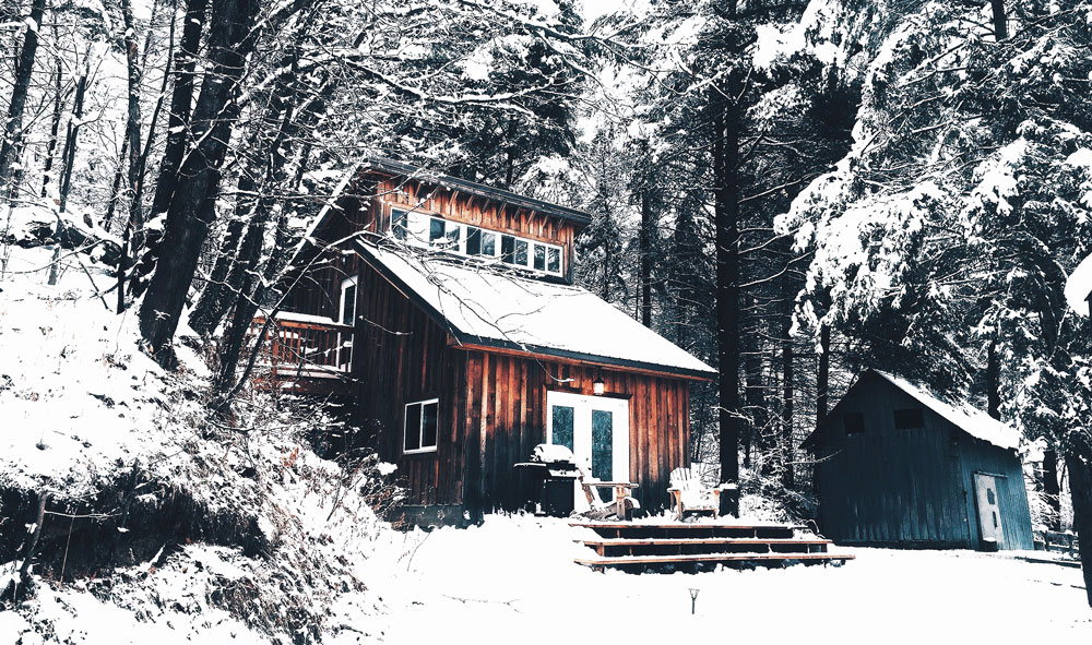 snowy house