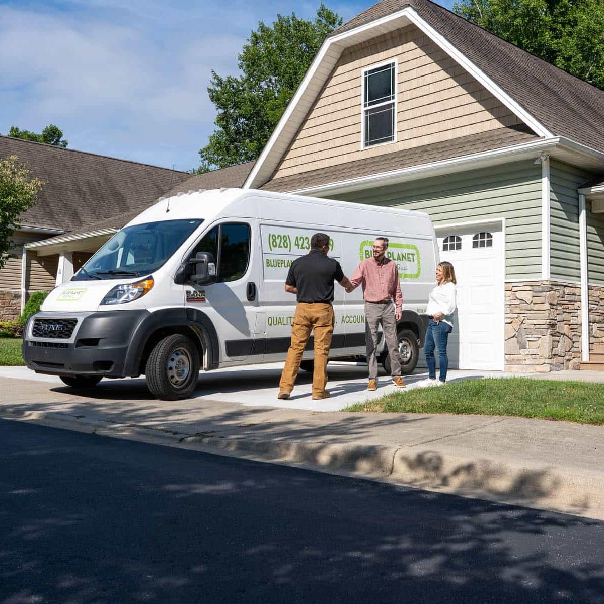 technician greeting customers